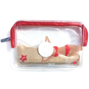 Clear Plastic Cosmetic Makeup Bag Red Beach Bikini